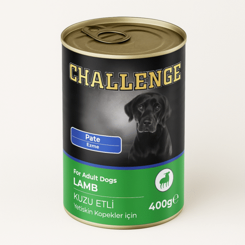 challenge kuzu etli pate köpek konservesi 400 g kutu fotoğrafı